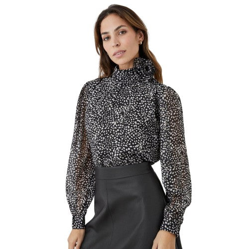 Front - Principles Womens/Ladies Spotted Corsage Neck Top