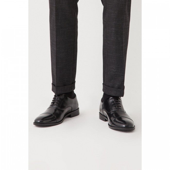 Front - Debenhams Mens Northmoor Leather Hi Shine Oxfords