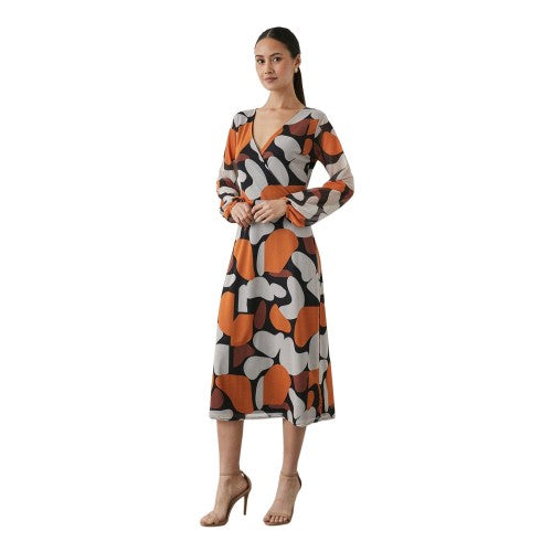 Front - Principles Womens/Ladies Abstract Mesh Wrap Midi Dress
