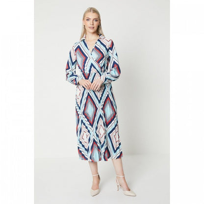 Front - Principles Womens/Ladies Geometric Pleated Midi Dress