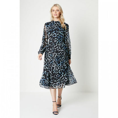 Front - Principles Womens/Ladies Leopard Print Pleated Midi Dress