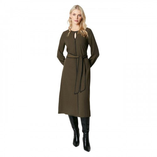 Front - Principles Womens/Ladies Premium Belted Contrast Piping Midi Dress