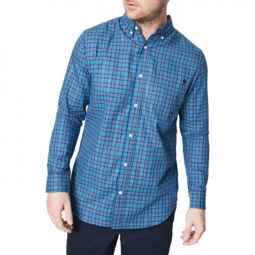 Front - Maine Mens Highlight Checkbox Long-Sleeved Shirt