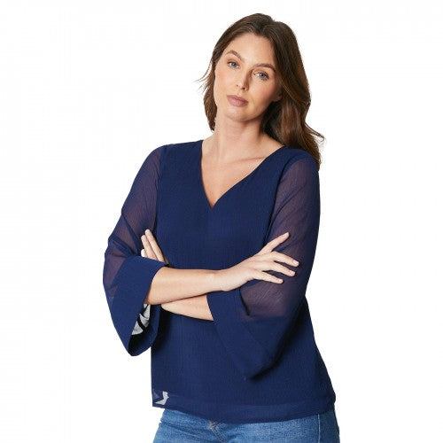 Front - Principles Womens/Ladies Chiffon V Neck Blouse