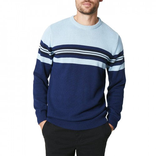 Front - Maine Mens Premium Multi Stripe Crew Neck Jumper