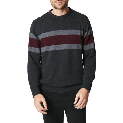 Front - Maine Mens Premium Chest Stripe Jumper
