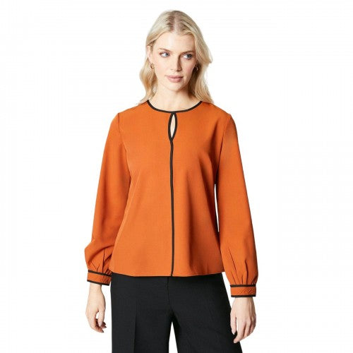 Front - Principles Womens/Ladies Premium Contrast Piping Blouse