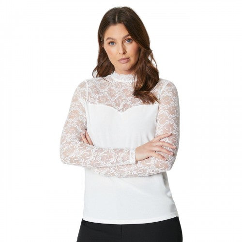 Front - Principles Womens/Ladies Lace Detail Long-Sleeved Top