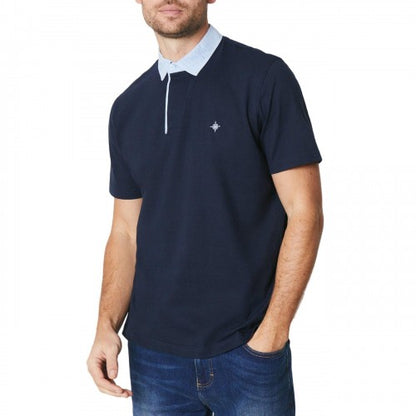 Front - Maine Mens Chambray Collared Polo Shirt