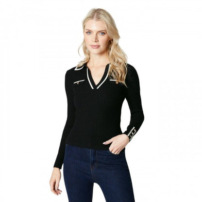 Front - Principles Womens/Ladies Tipped Ribbed V Neck Jumper