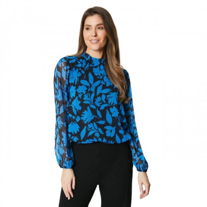 Front - Principles Womens/Ladies Floral Ruffle Neck Blouse