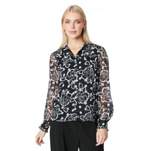 Front - Principles Womens/Ladies Floral Button-Down Blouse