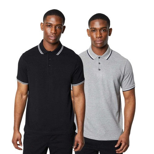 Front - Maine Mens Tipped Cotton Polo Shirt (Pack of 2)