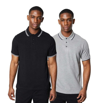 Front - Maine Mens Tipped Cotton Polo Shirt (Pack of 2)