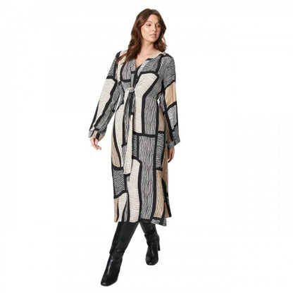 Front - Principles Womens/Ladies Abstract Front Tie Midi Dress