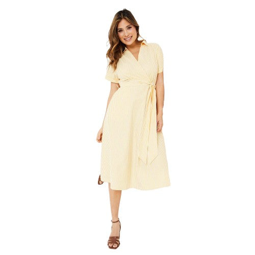 Front - Principles Womens/Ladies Stripe Wrap Midi Dress