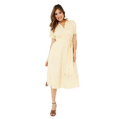 Front - Principles Womens/Ladies Stripe Wrap Midi Dress