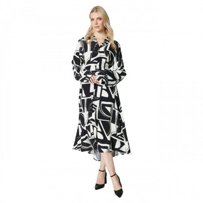 Front - Principles Womens/Ladies Geometric Belt Midi Dress