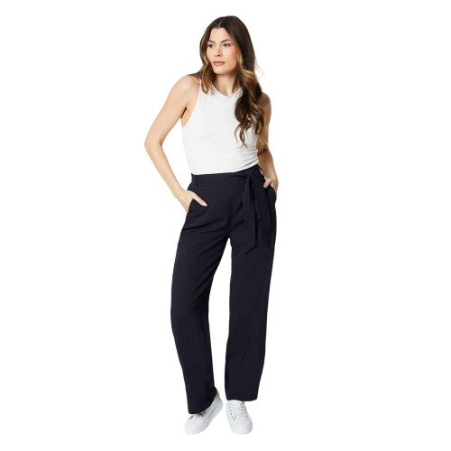 Front - Principles Womens/Ladies Stitched Belt Wide Leg Trousers
