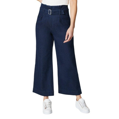 Front - Principles Womens/Ladies Belted Petite Wide Leg Jeans