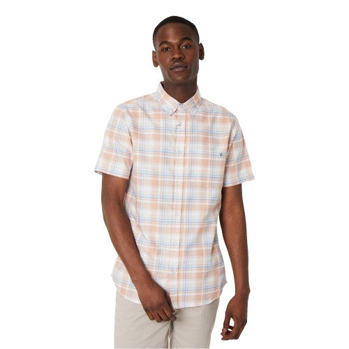 Front - Maine Mens Checked Short-Sleeved Summer Shirt