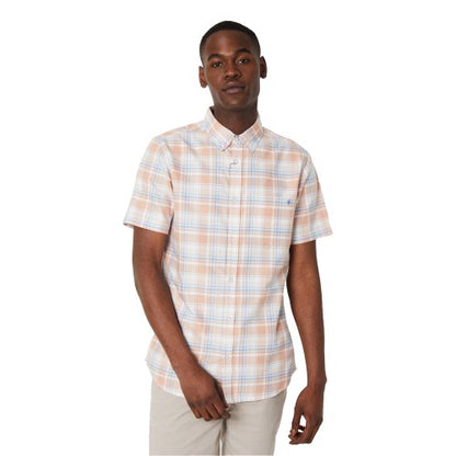 Front - Maine Mens Checked Short-Sleeved Summer Shirt