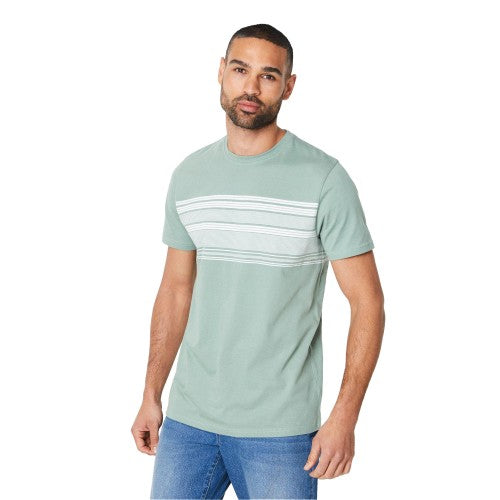 Front - Maine Mens Chest Stripe Cotton T-Shirt