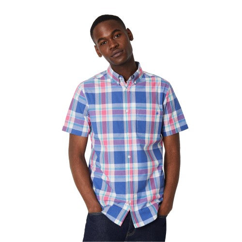 Front - Maine Mens Large Check Short-Sleeved Summer Shirt