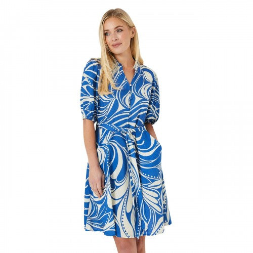 Front - Principles Womens/Ladies Abstract Petite Puff Sleeve Mini Dress