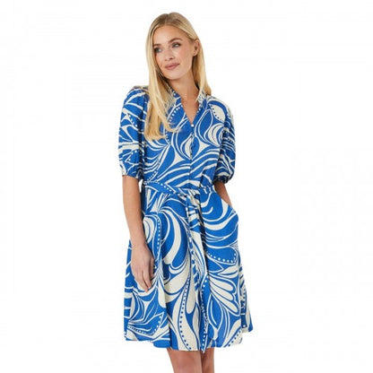 Front - Principles Womens/Ladies Abstract Petite Puff Sleeve Mini Dress