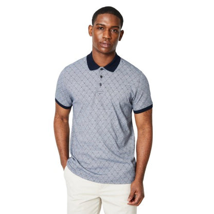 Front - Maine Mens Diamond Jacquard Polo Shirt