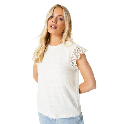 Front - Principles Womens/Ladies Petite Lace T-Shirt