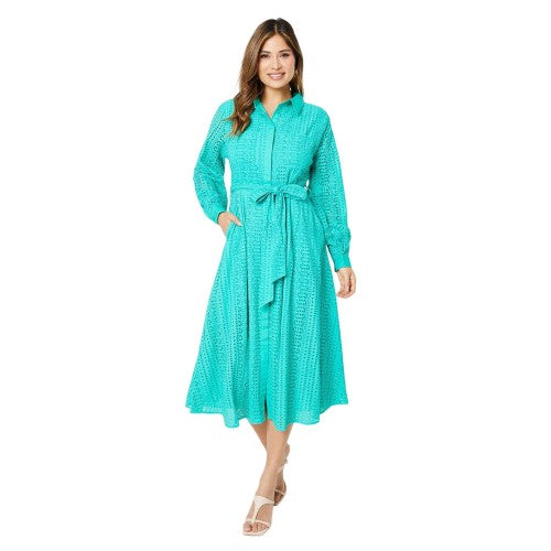 Front - Principles Womens/Ladies Broderie Midi Shirt Dress