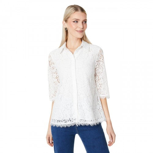 Front - Principles Womens/Ladies Lace Collared Shirt