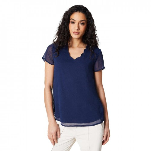 Front - Principles Womens/Ladies Woven Scalloped Top