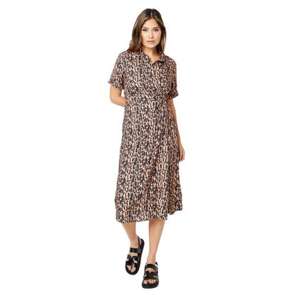 Front - Principles Womens/Ladies Spotted Drape Detail Shirt Dress
