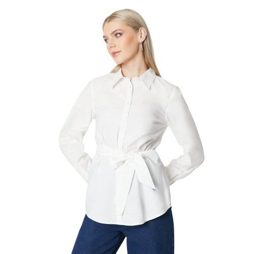 Front - Principles Womens/Ladies Poplin Waist Tie Shirt