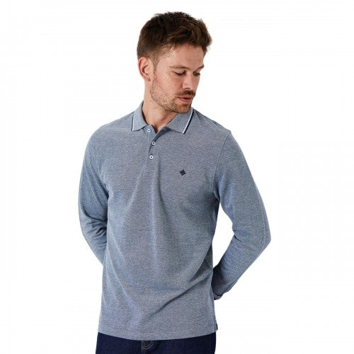 Front - Maine Mens Birdseye Long-Sleeved Polo Shirt