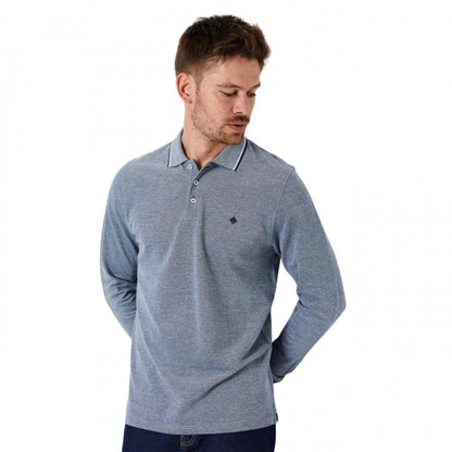 Front - Maine Mens Birdseye Long-Sleeved Polo Shirt