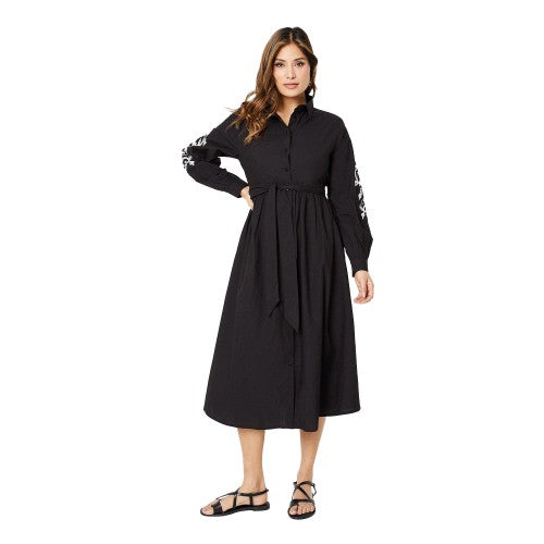 Front - Principles Womens/Ladies Embroidered Sleeve Midi Shirt Dress