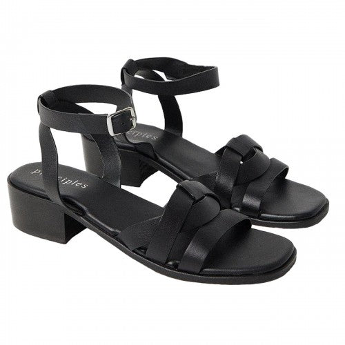 Front - Principles Womens/Ladies Fion Leather Low Block Heel Sandals