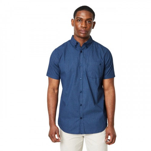 Front - Maine Mens Geo Micro Geo Print Short-Sleeved Shirt