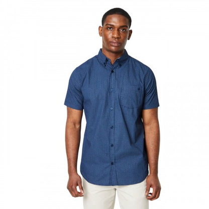 Front - Maine Mens Geo Micro Geo Print Short-Sleeved Shirt