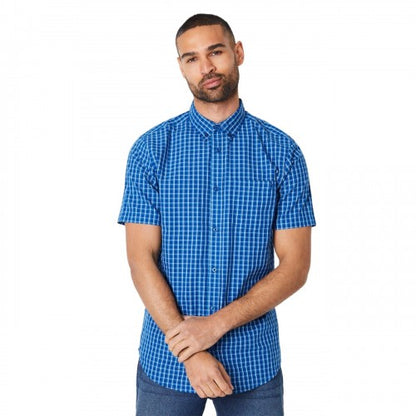 Front - Maine Mens Highlight Highlight Check Short-Sleeved Shirt