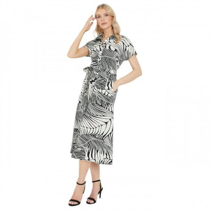 Front - Principles Womens/Ladies Leaf Print Midi Shirt Dress