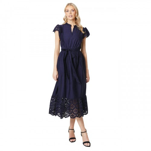 Front - Principles Womens/Ladies Broderie Scalloped Midi Dress