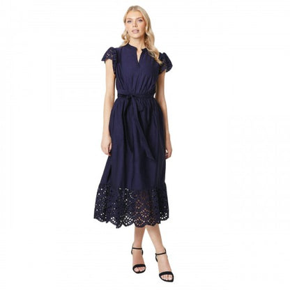 Front - Principles Womens/Ladies Broderie Scalloped Midi Dress