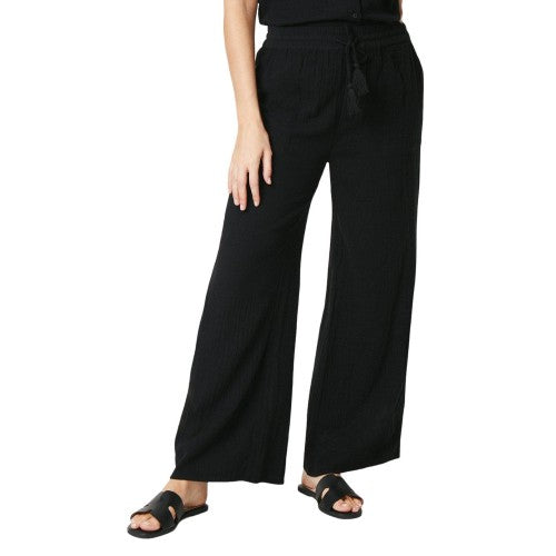 Front - Principles Womens/Ladies Double Gauze Wide Leg Trousers