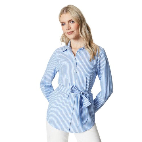 Front - Principles Womens/Ladies Stripe Poplin Waist Tie Shirt