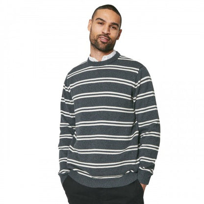 Front - Maine Mens Double Stripe Crew Neck Jumper